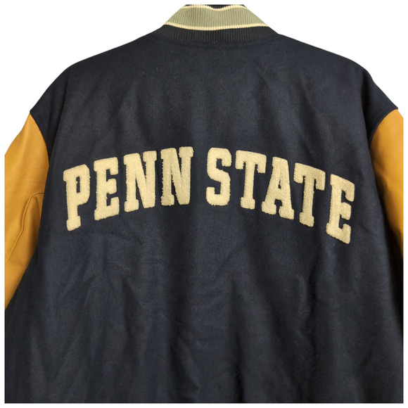 Starter Penn State Nittany Lions Letterman Varsity Wool Leather Snap Jacket XXL - Picture 8 of 15